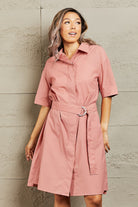 Petal Dew Half Sleeve Collared Dress with Pockets - Guy Christopher