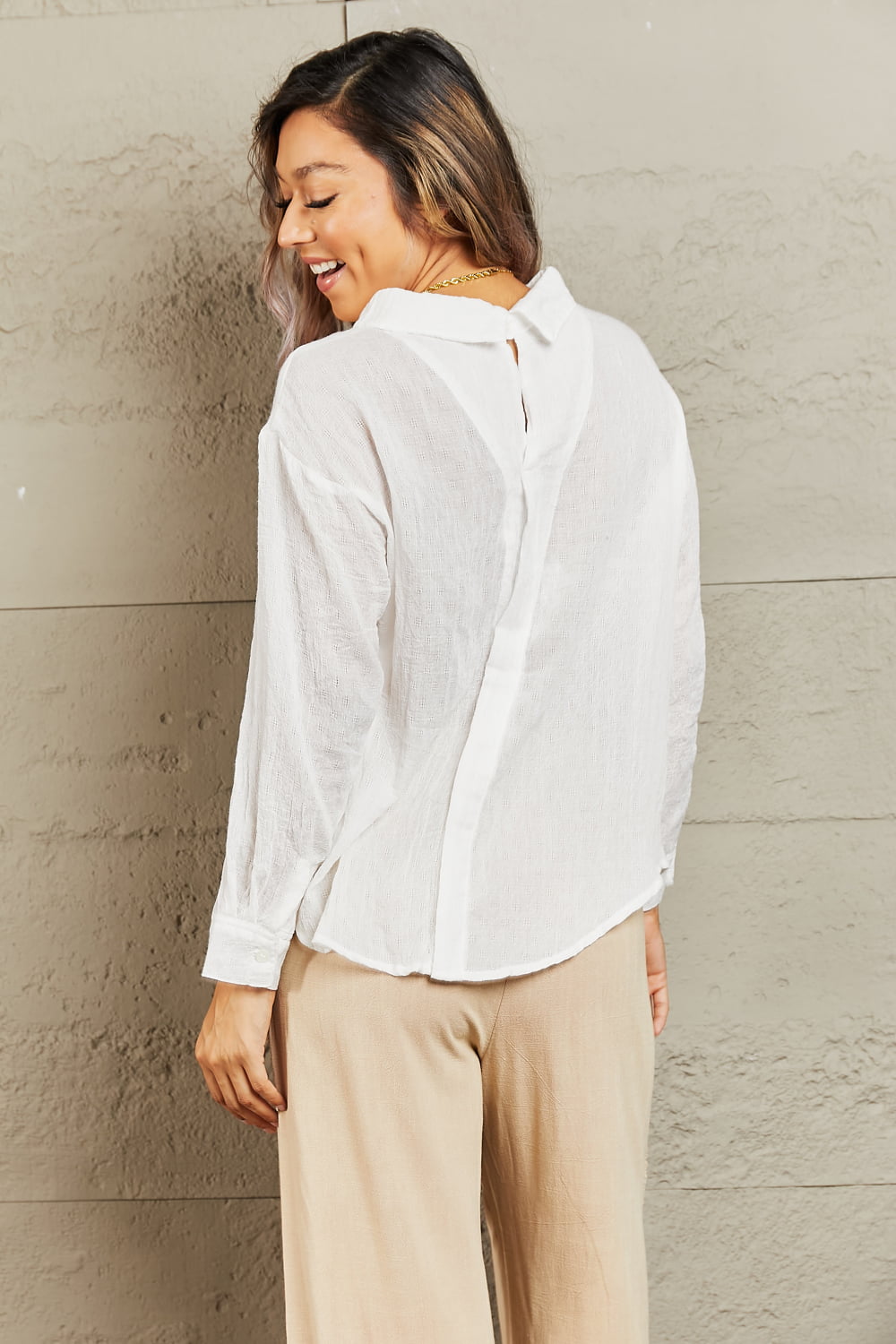 Petal Dew Take Me Out Lightweight Button Down Top - Guy Christopher