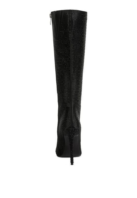 PIPETTE Diamante Set High Heeled Calf Boot - Guy Christopher