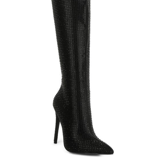 PIPETTE Diamante Set High Heeled Calf Boot - Guy Christopher