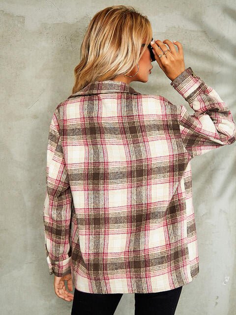 Plaid Button Down Collared Jacket - Guy Christopher