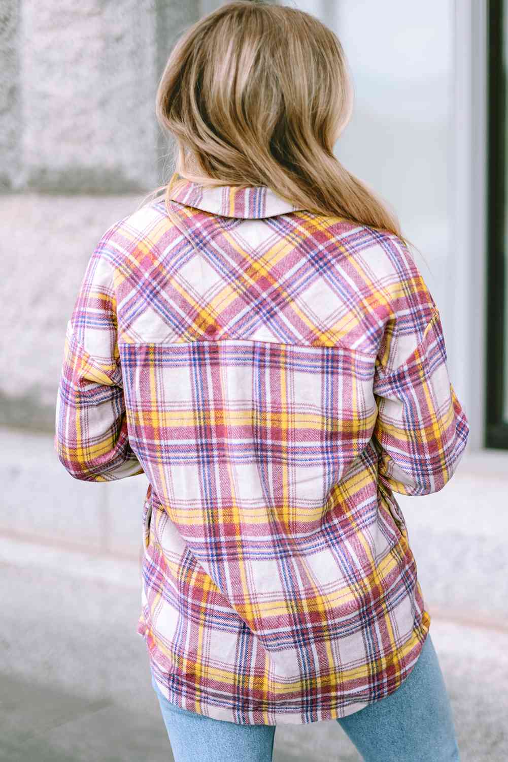 Plaid Button Down Collared Jacket - Guy Christopher