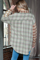 Plaid Collared Neck Long Sleeve Shirt - Guy Christopher
