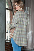 Plaid Collared Neck Long Sleeve Shirt - Guy Christopher