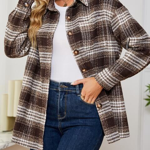 Plaid Collared Shirt Jacket - Guy Christopher