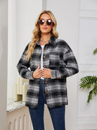 Plaid Collared Shirt Jacket - Guy Christopher