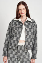 PLAID CONTRASTED JACKET - Guy Christopher