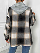 Plaid Drawstring Hooded Jacket - Guy Christopher