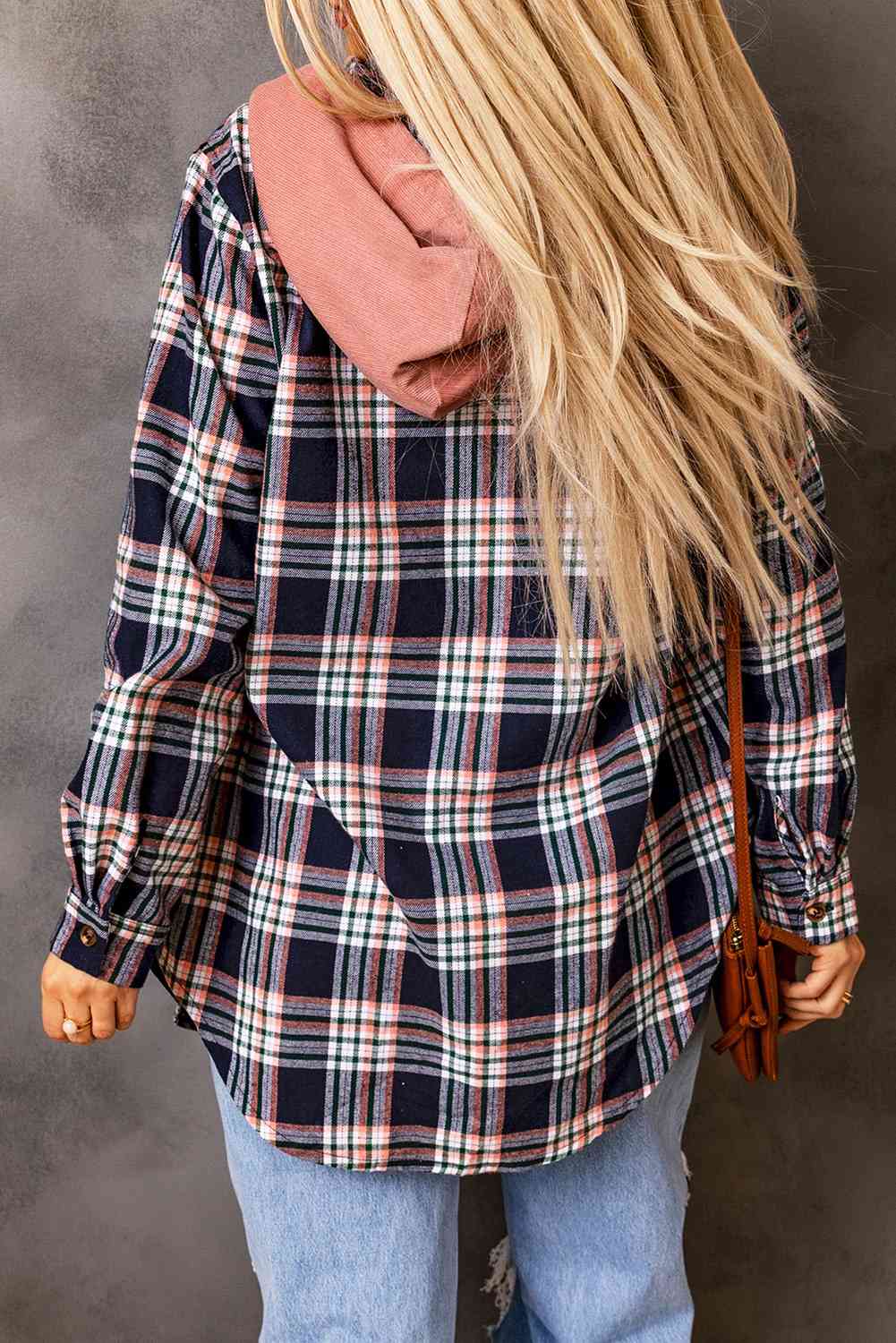 Plaid Drawstring Hooded Jacket with Pockets - Guy Christopher