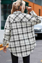 Plaid Dropped Shoulder Collared Jacket - Guy Christopher