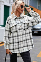 Plaid Dropped Shoulder Collared Jacket - Guy Christopher