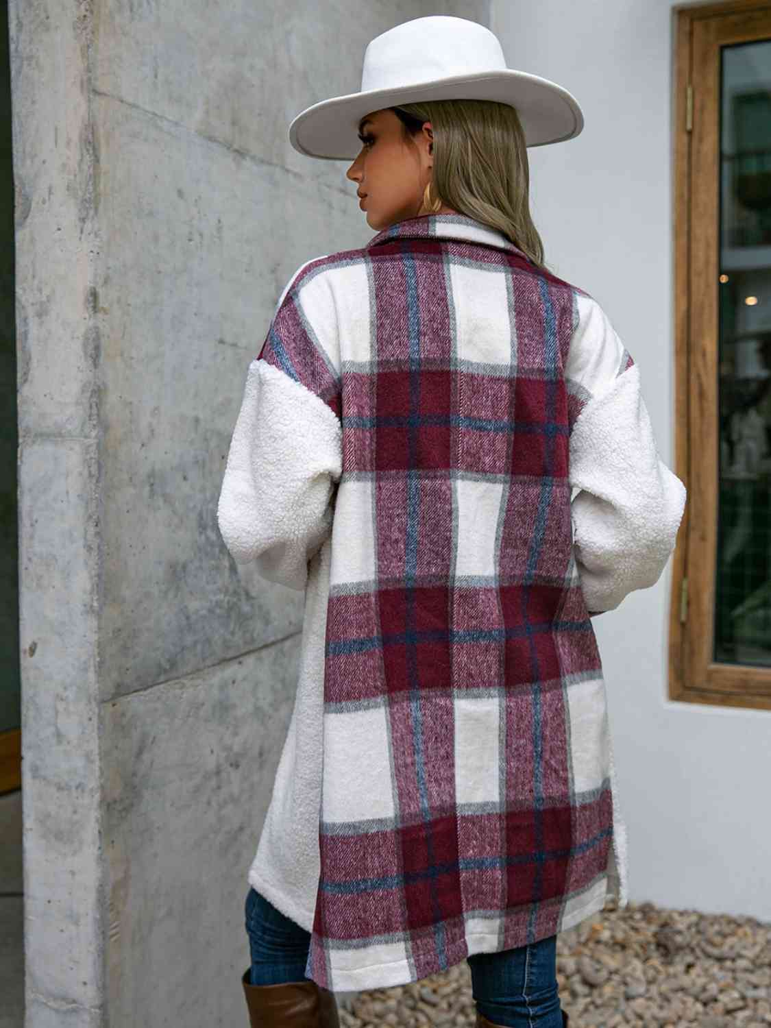 Plaid Dropped Shoulder Longline Coat - Guy Christopher