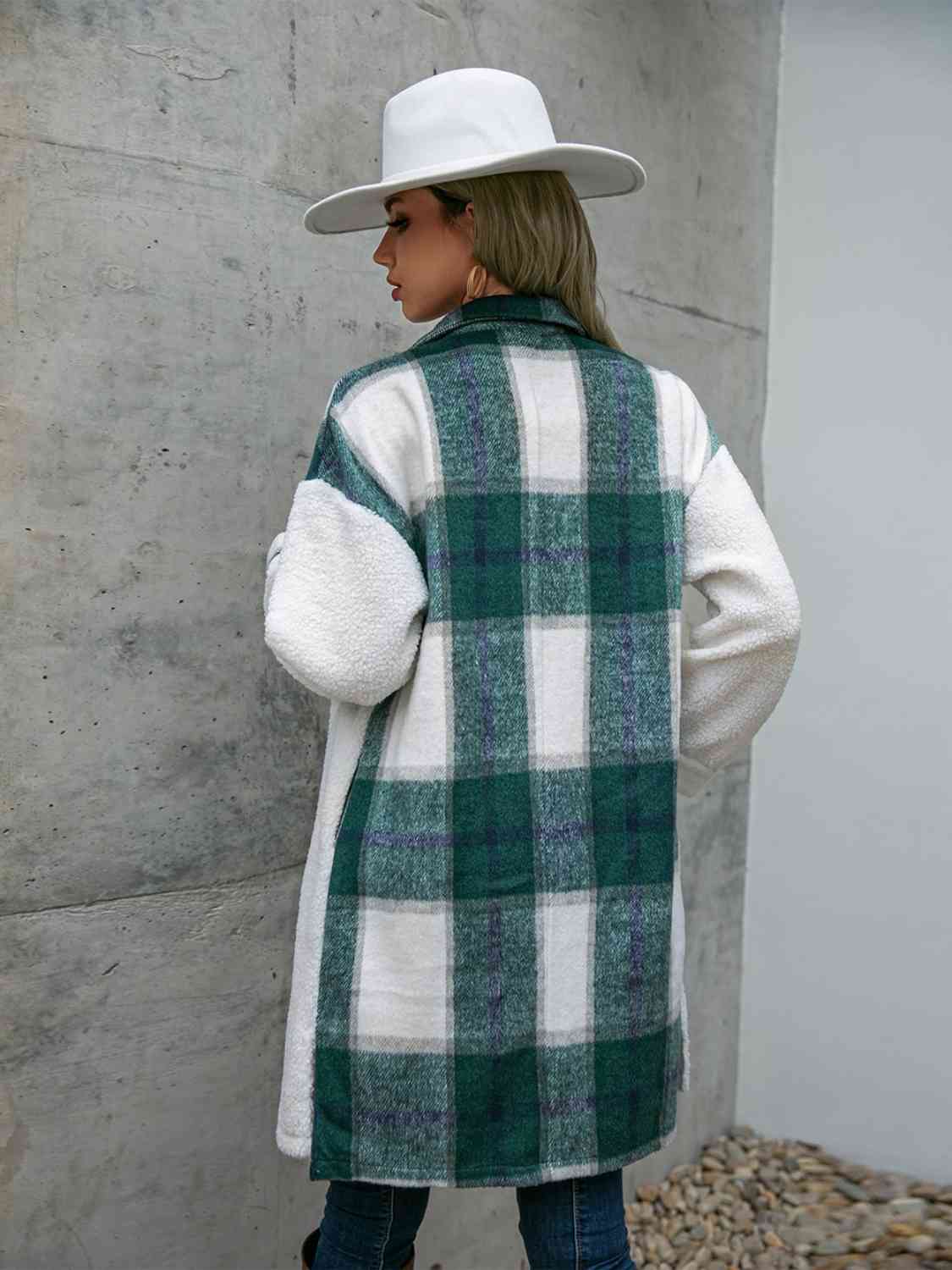 Plaid Dropped Shoulder Longline Coat - Guy Christopher