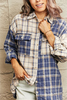 Plaid Dropped Shoulder Shirt Jacket - Guy Christopher