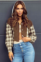Plaid Hooded Cropped Jacket - Guy Christopher
