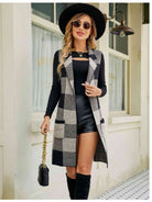 Plaid Lapel Collar Sleeveless Cardigan - Guy Christopher