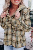 Plaid Long Sleeve Buttoned Hoodie - Guy Christopher