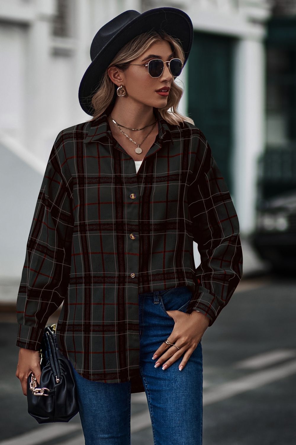 Plaid Long Sleeve Shirt - Guy Christopher