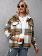 Plaid Long Sleeve Shirt Jacket - Guy Christopher