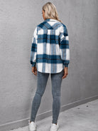 Plaid Long Sleeve Shirt Jacket - Guy Christopher