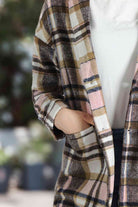 Plaid Longline Jacket with Pockets - Guy Christopher