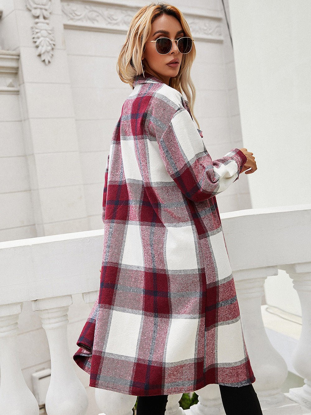 Plaid Longline Shirt Jacket - Guy Christopher