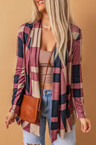 Plaid Open Front Cardigan - Guy Christopher