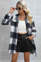 Plaid Tie Waist Longline Jacket - Guy Christopher