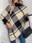 Plaid Turtleneck Poncho - Guy Christopher