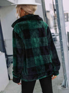 Plaid Zip-Up Collared Jacket - Guy Christopher