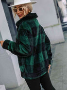 Plaid Zip-Up Collared Jacket - Guy Christopher