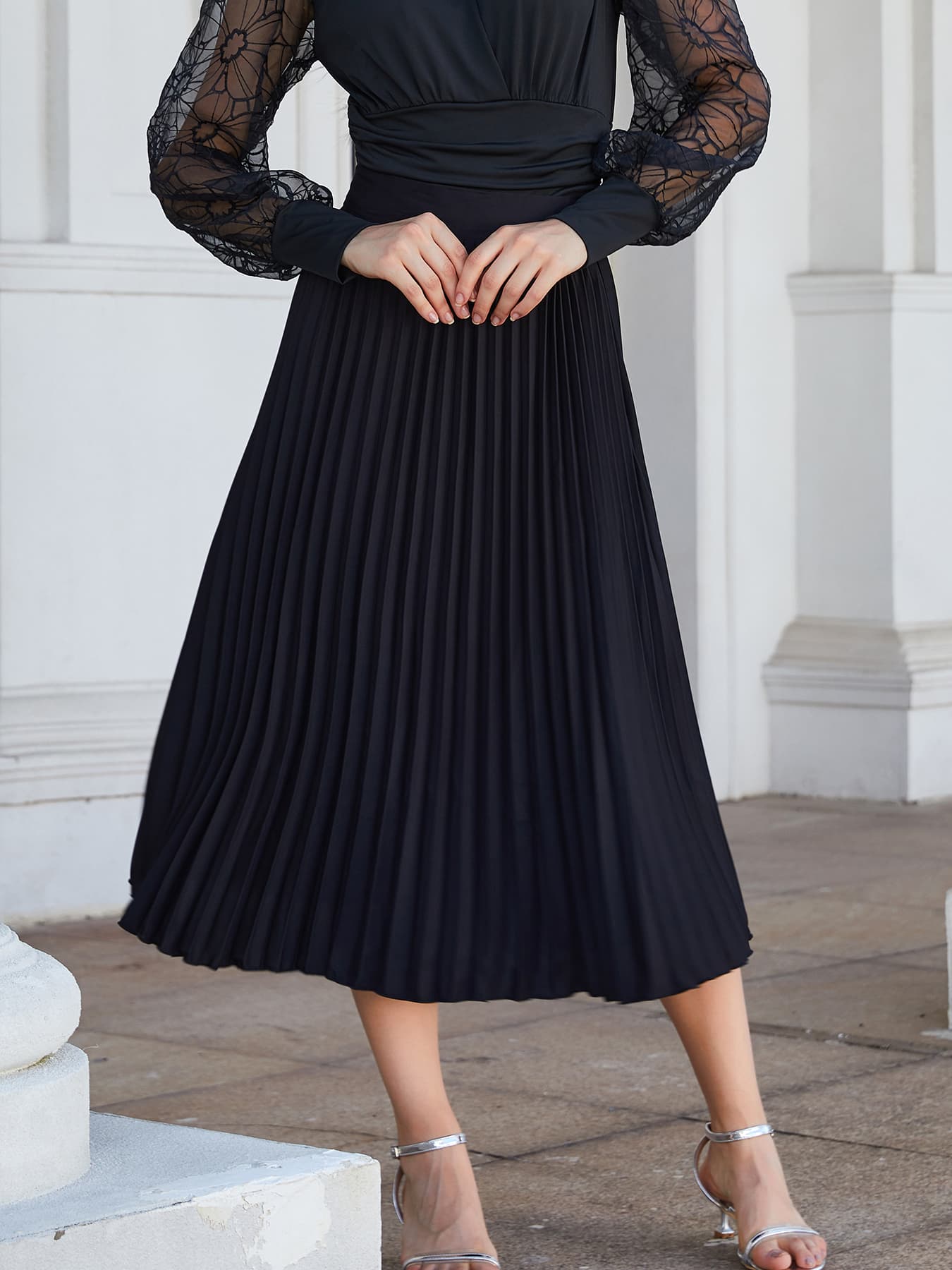 Pleated Midi Skirt - Guy Christopher