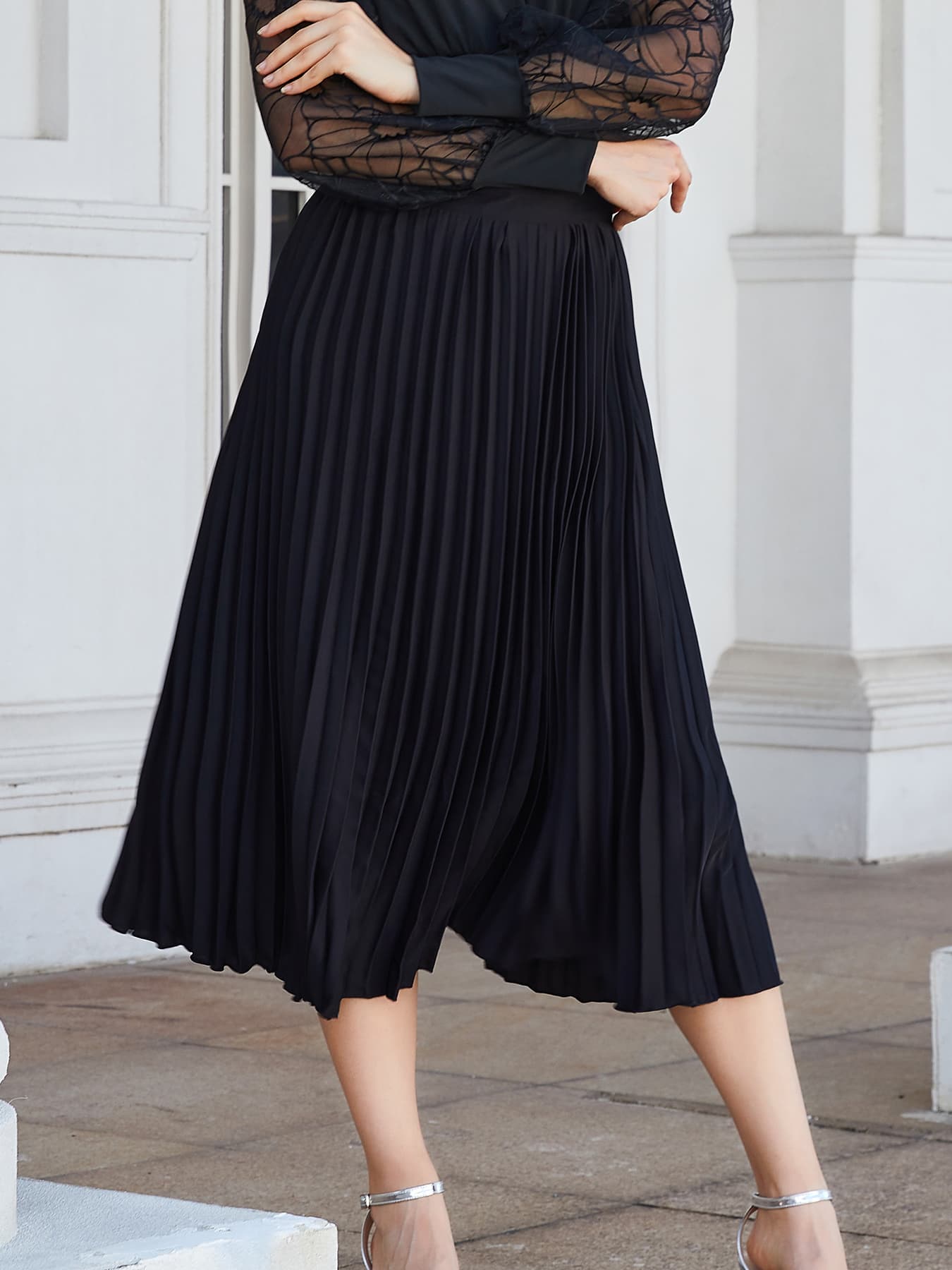 Pleated Midi Skirt - Guy Christopher