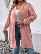 Plus Size Button Down Longline Cardigan - Guy Christopher