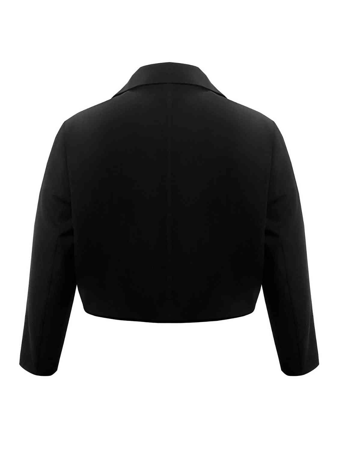 Plus Size Buttoned Lapel Collar Long Sleeve Blazer - Guy Christopher