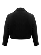 Plus Size Buttoned Lapel Collar Long Sleeve Blazer - Guy Christopher