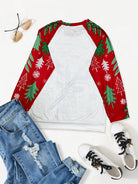 Plus Size Christmas Theme Raglan Sleeve T-Shirt - Guy Christopher