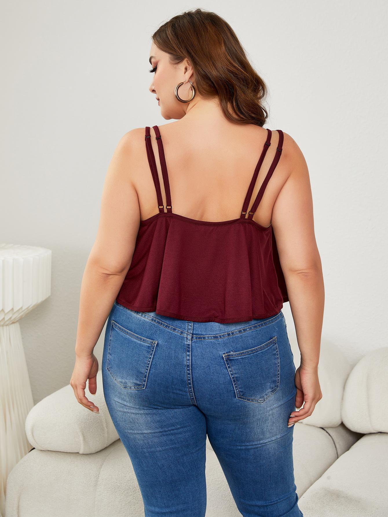 Plus Size Double-Strap Scoop Neck Cami - Guy Christopher