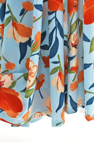 Plus Size Floral Surplice Neck Flutter Sleeve Dress - Guy Christopher