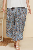 Plus Size Geometric Pleated Skirt - Guy Christopher