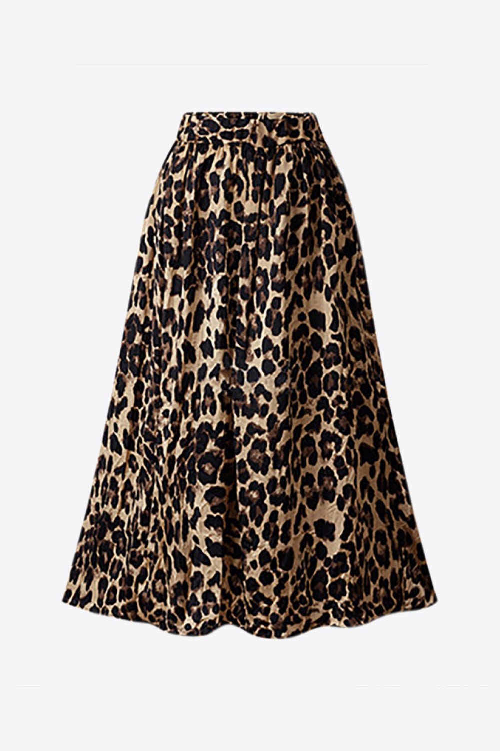 Plus Size Leopard Print Midi Skirt - Guy Christopher