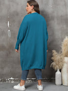 Plus Size Long Sleeve Pocketed Cardigan - Guy Christopher