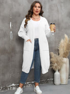 Plus Size Long Sleeve Pocketed Cardigan - Guy Christopher