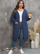 Plus Size Long Sleeve Pocketed Cardigan - Guy Christopher