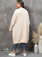 Plus Size Long Sleeve Pocketed Cardigan - Guy Christopher