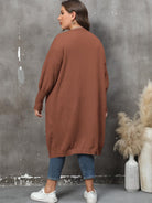 Plus Size Long Sleeve Pocketed Cardigan - Guy Christopher