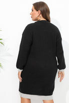 Plus Size Long Sleeve Sweater Dress - Guy Christopher