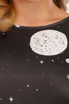 Plus Size Moon & Star Print Round Neck Dress - Guy Christopher