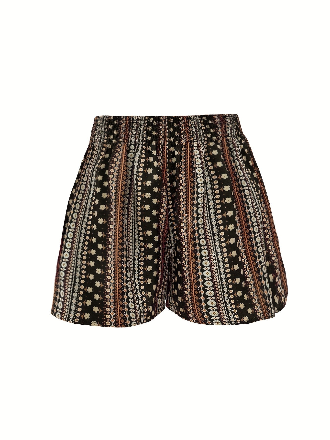 Plus Size Printed High Waist Shorts - Guy Christopher