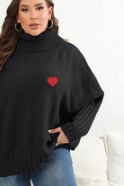 Plus Size Turtle Neck Long Sleeve Sweater - Guy Christopher